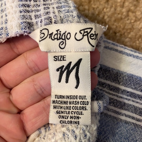 Blue and White Striped Drdigo Rein Relaxed Pants Size M - Picture 3 of 3